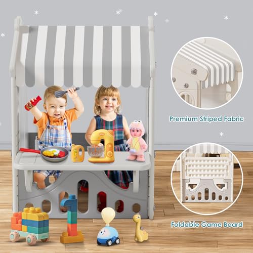 Bierum FE-YE-QKL01-1129 Kids Playhouse With Cute Kids Pretend Play Kitchen Toys Set thumb #2