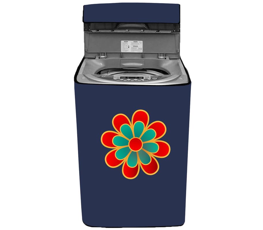 Image of Top-load washing machine cover Compatible for LG & SAMSUNG 8.5 Kg to 10KG Solid Blue chinese element isolated print