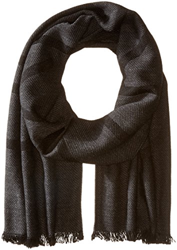 Calvin Klein Men's Fringed Logo Scarf, Charcoal, One Size