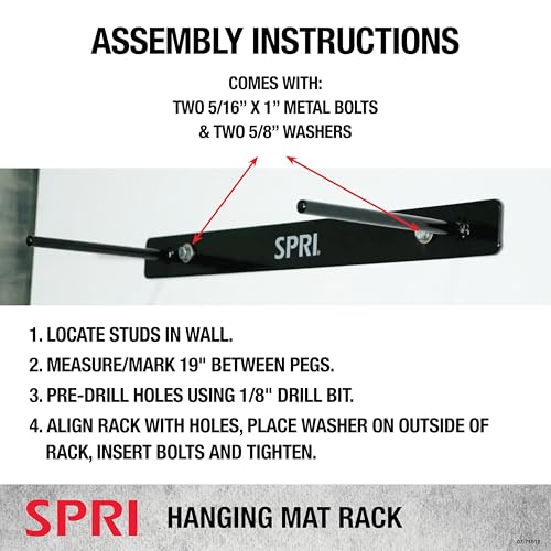 SPRI Wall-Mounted Hanging Mat Rack, Storage Rack for Exercise & Gym Mats - image 6