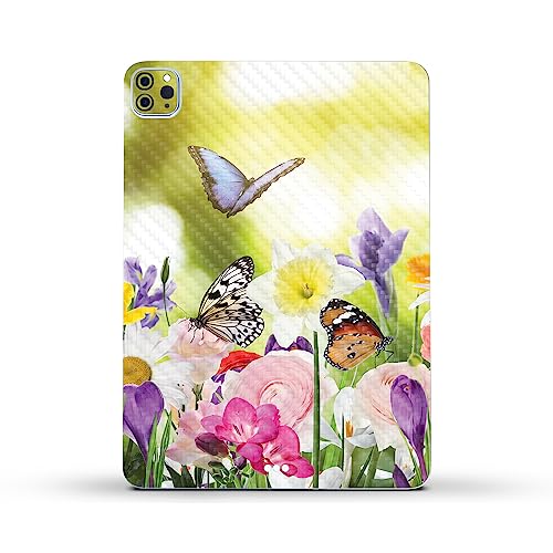 Image of MightySkins Carbon Fiber Skin Compatible with Apple iPad Pro 11 inch M2 4th Gen (2022) Full Wrap Kit - Butterfly Hangout | Protective, Durable Textured Carbon Fiber Finish | Made in The USA