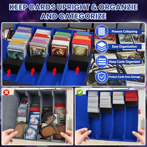 Image of AOBOPLE Trading Card Storage Box,3200+ Card Box Storage with 24 Dividers and 4 Foam Supporters PU Leather Magnetic Cards Deck Case for MTG TCG Magic and Sport Cards,Great Gift for Card Collectors