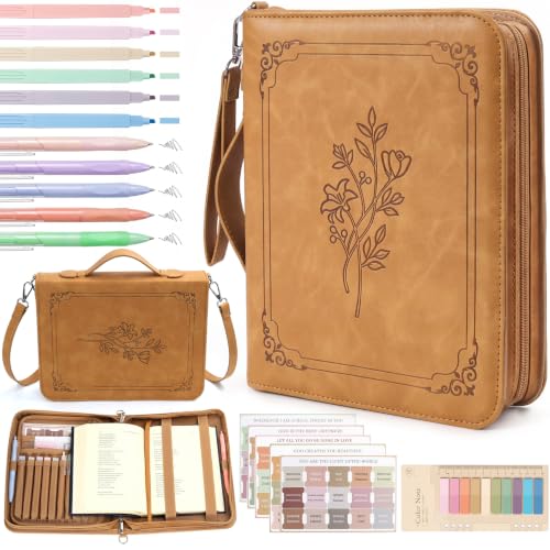 Floral Leather Bible Case for Women