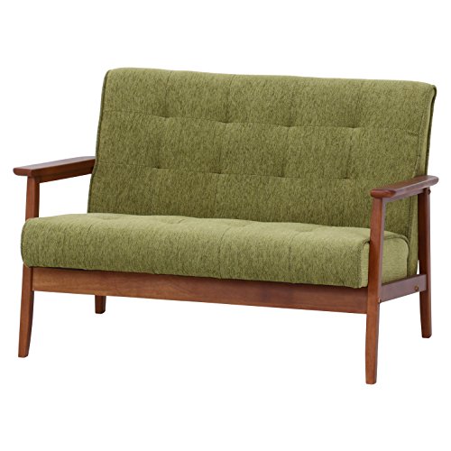 不二貿易 ソファ 1.5人掛け 幅104cm グリーン ファブリック フレンズ 71177