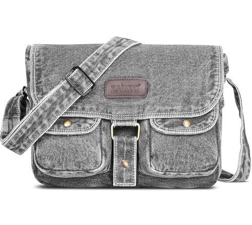 Image of ZAINTO Eco-Friendly Denim Messenger Sling Bag for Men & Women - Upcycled Sustainable Fashion, Durable & Stylish Crossbody Bag