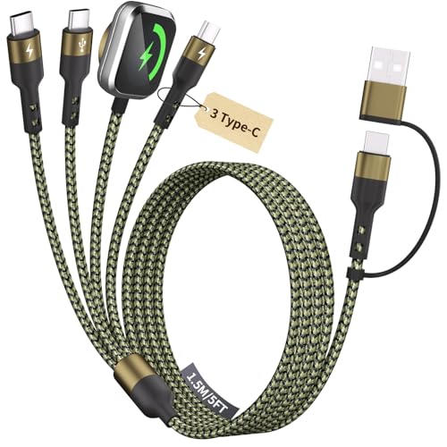 Image of 3 Type-C Ports 4 in 2 Multi Charging Cable for iWatch Charger / iPhone17-15