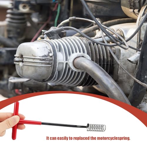 vcsjw Auspuff Federhaken,2 Stück Motorrad Auspuff T Haken Federzieher Bremse Federhaken zum Entfernen und Zusammenbauen,Metall Federzug für Motorrad Fahrrad - 16x8cm