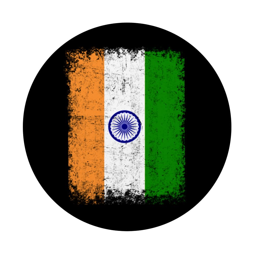 India Flag India Gifts Love India PopSockets Swappable PopGrip, Black - Image 3