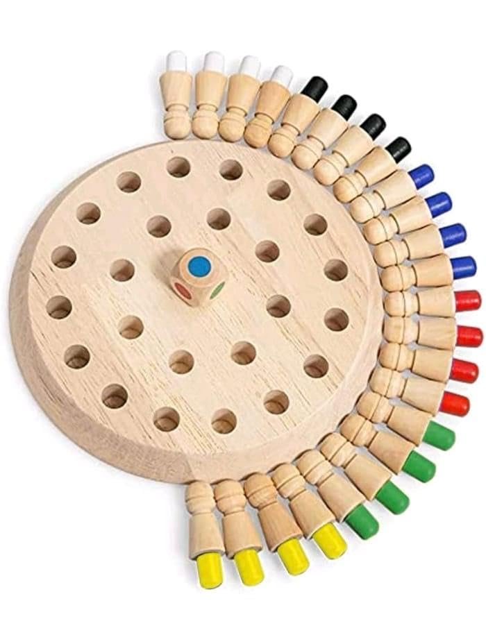 Wooden Memory Match Chess Game, Educational Brain Training Board Game for Children