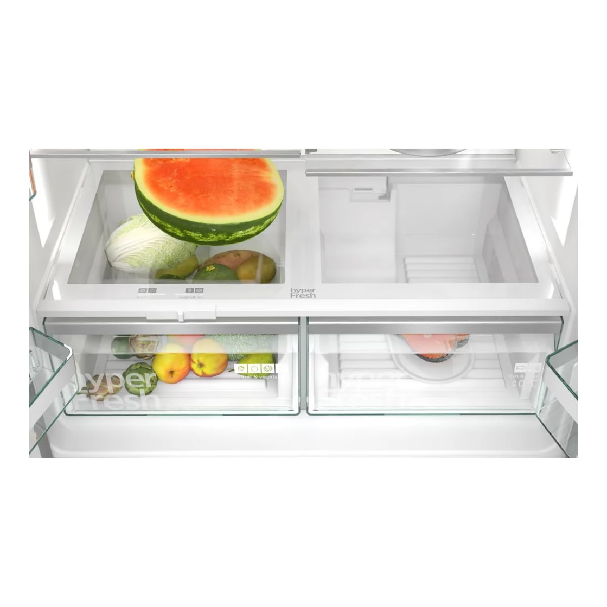 SIEMENS KF96DPPEA iQ700 - Frigorifero congelatore, 183 x 90,5 cm, raffreddamento da 574 l e congelatore da 199 l, noFrost, hyperFresh 0 gradi, luce LED, pannello posteriore in vetro illuminato con