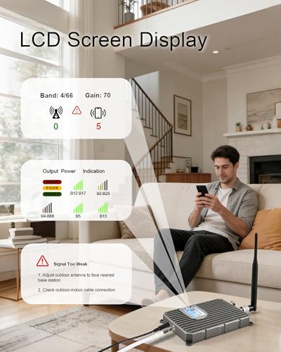 Image of Cell Phone Booster for Home Office, Cell Phone Signal Booster Compatible for 5G 4G LTE 3G-Band 2 /25 /4 /66 /5 /12 /17, FCC Certified | NOT Compatible with Verizon Band 13