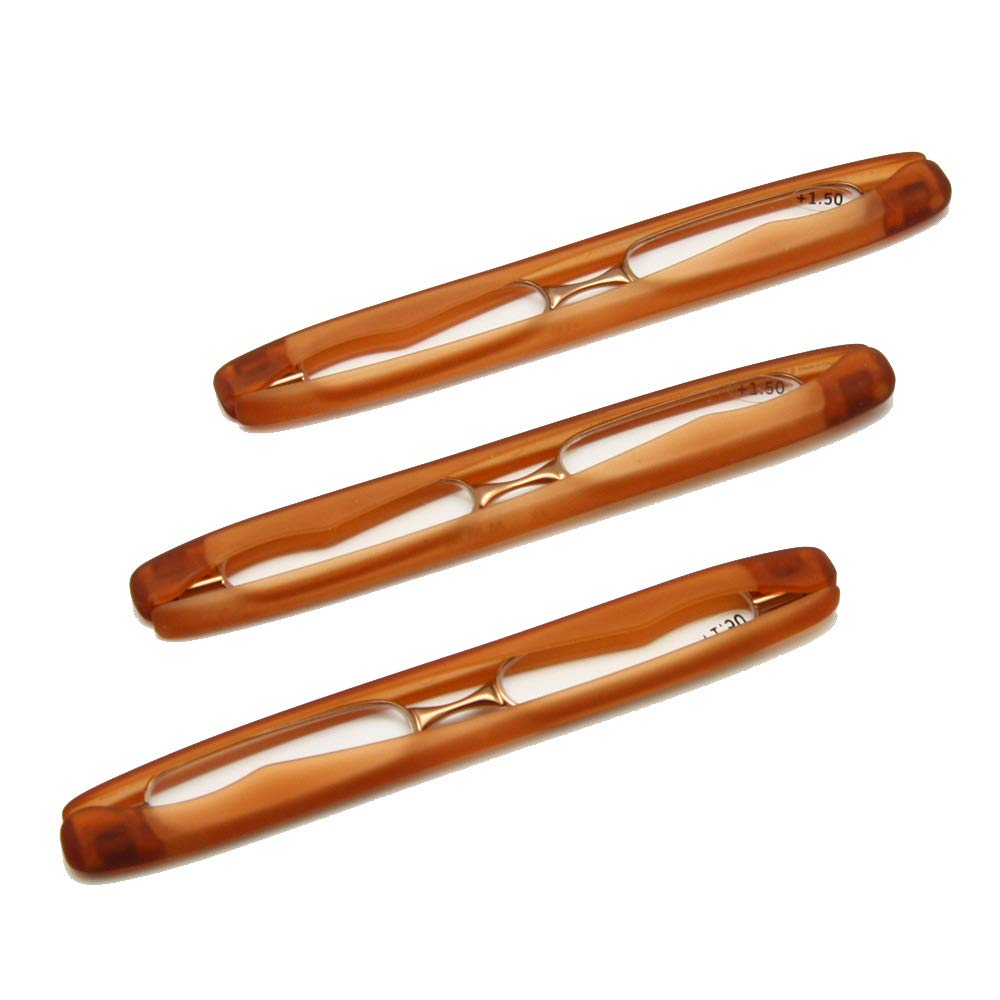 EnzoDate 3 pack Podreader Folding Reading Glasses, Mini Pocket Reader, Presbyopic Glasses