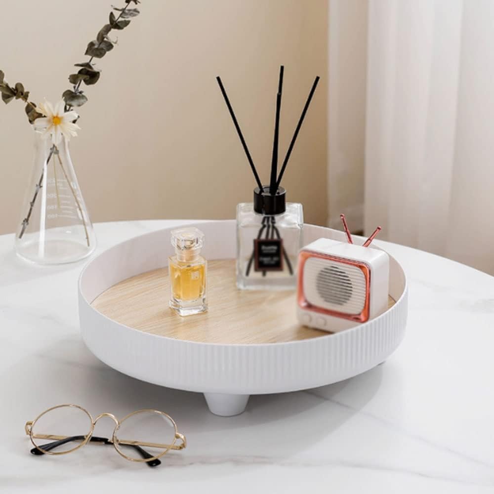 FMURY Multi-Function Table Storage Disk Storage Cup Fruit Plate with Perfume and Miscellaneous Table Decorations Dish(OneColor)
