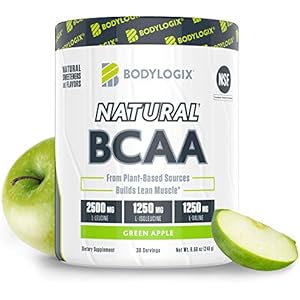 Bodylogix Natural BCAA Powder NSF Certified Green Apple 30 Servings