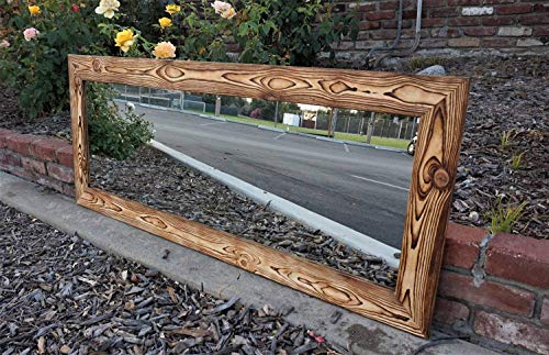 Muller Designs Made in California Reclaimed wood mirrors | Wall Mount | Handmade Rustic Reclaimed Wood | 23 x 23 Inches (Natural) Water Resistant