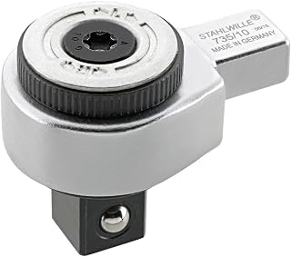 STAHLWILLE Nr. 735/10 l 1/2“ Feinzahn-Einsteckknarre l 9x12 mm Aufnahme l zum Einstecken in Drehmomentschlüssel l kompakte Bauform l Made in Germany