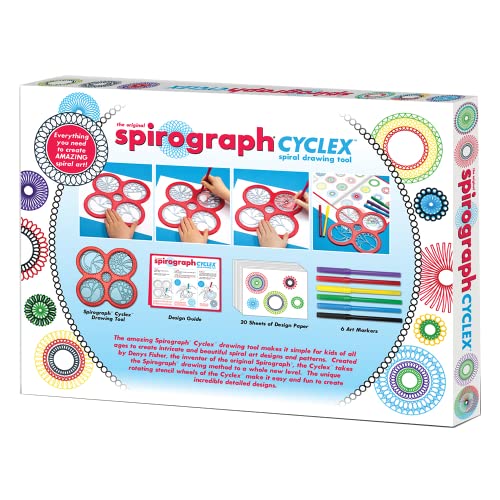Image of Spirograph - Cyclex Set - Art Kit - Rotating Stencil Wheel Creates Countless Designs - For Ages 8+
