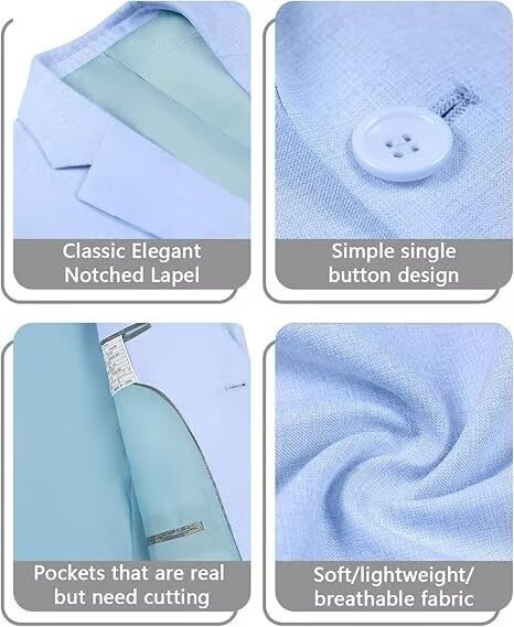 Wehilion Mens Casual Blazer Jacket Lightweight Sports Coat Suit Jacket for Summer Daily Business Wedding Party Travel3