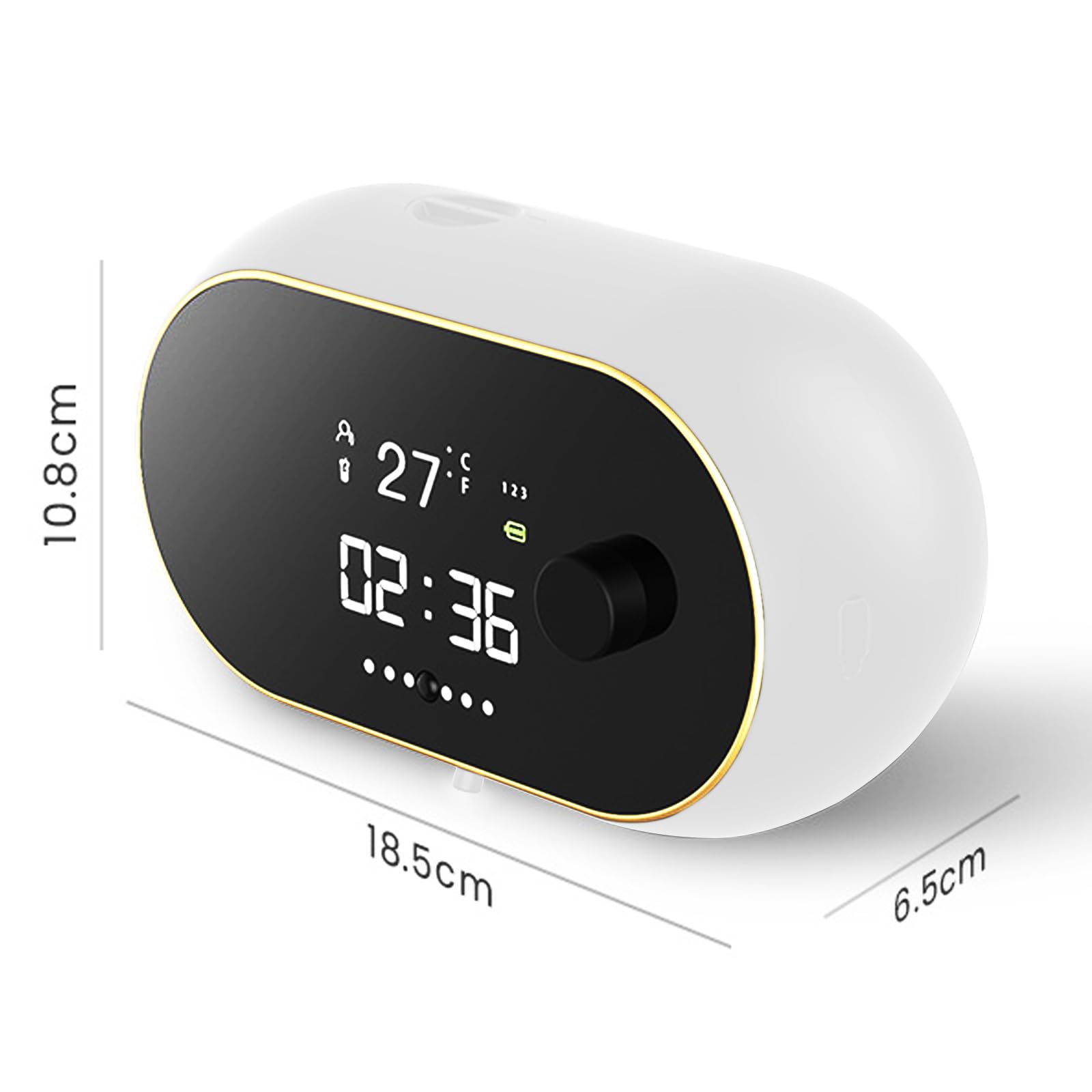 Dispensador automático de jabón montado en la pared, dispensador de sensor inteligente con pantalla | USB recargable IPX5 impermeable 3 niveles de volumen de espuma de ajuste 450 ml para cocina y baño