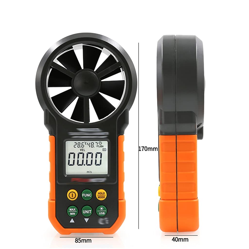 Digital Anemometer Handheld Airflow Tester to Measure Ambient Temperature and Humidity