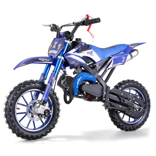 Image of 50cc Kids Dirt Bike, 2-Stroke Gas Powered Mini Dirt Bike for Kids 8-14, Off-Road Gas Dirt Bike with Disc Brakes, 2.50-10 Tires, Pull Start
