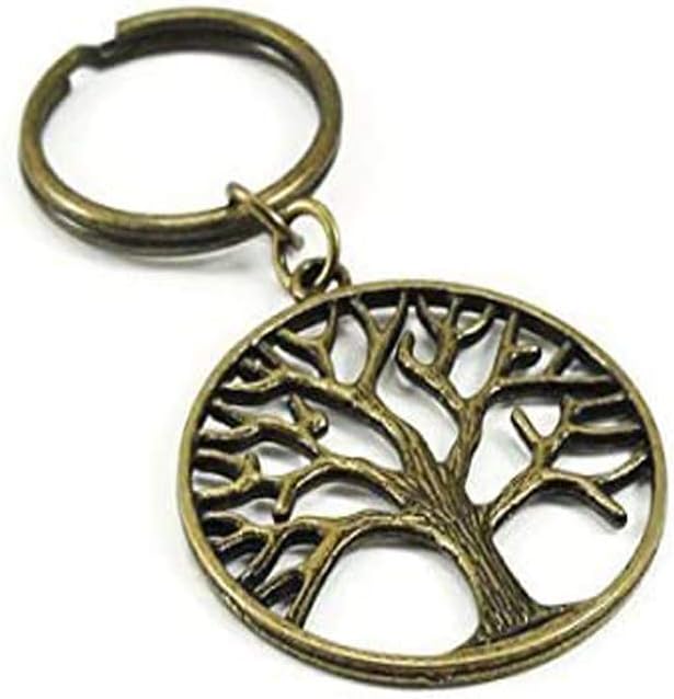 On Sale Tree of Life Key Chain Antique Brass Bronze Metal Key Ring