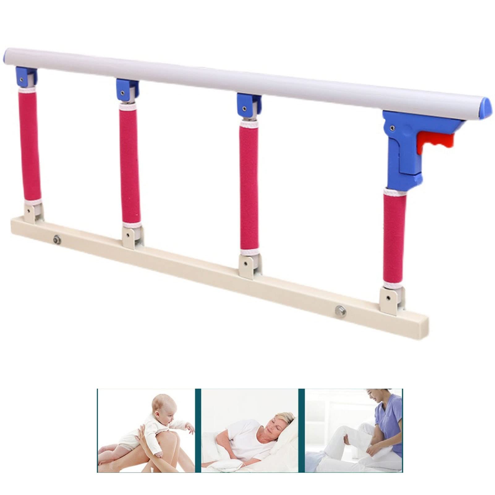 Barre d'appui pour équipement médical avec poignée de barrière de lit acier