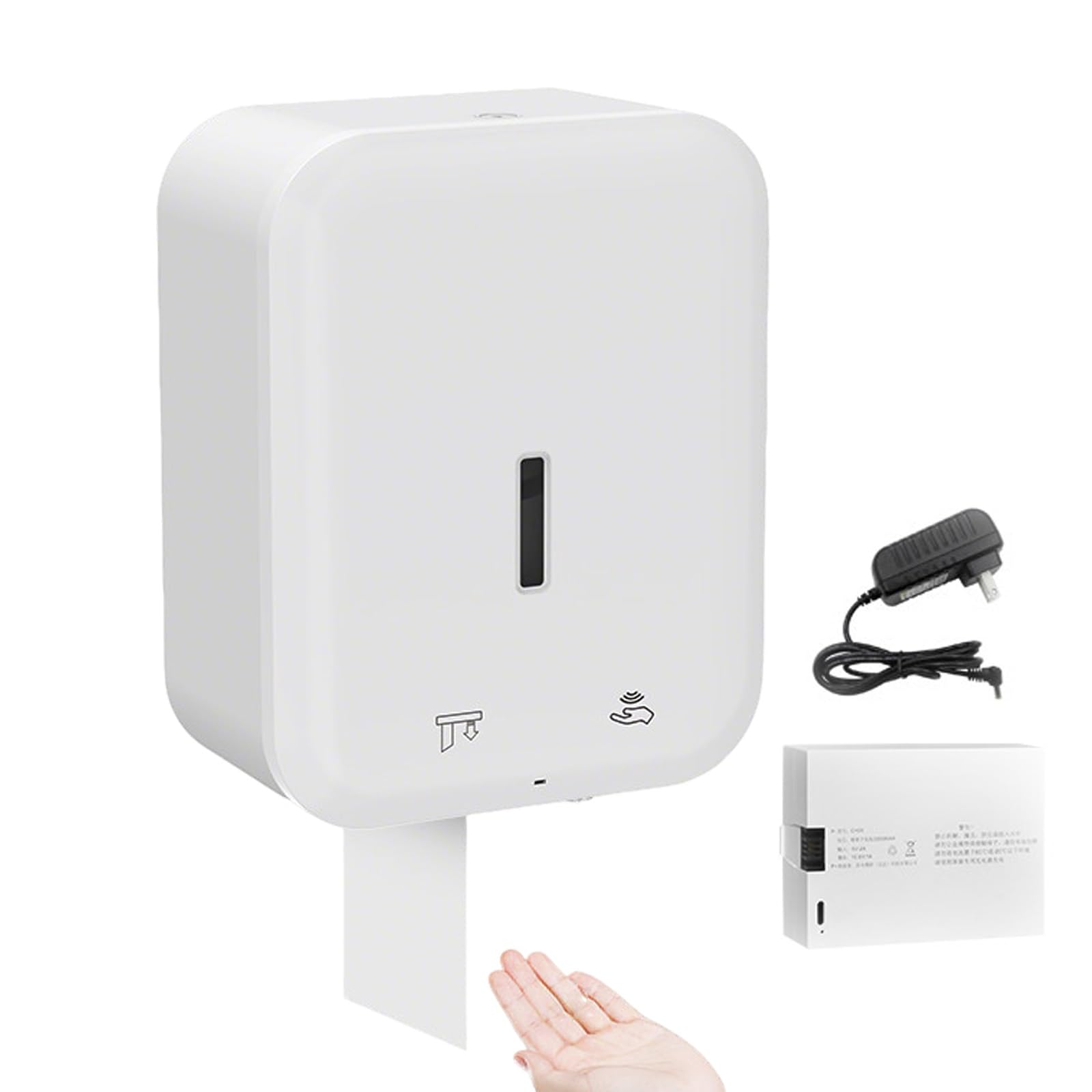 Dispensador Papel Higienico, Automático Dispensador Papel Secamanos | Comercial, con Cerradura Antirrobo