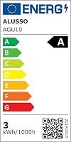 ALUSSO Klasse A GU10 LED Warmweiss Lampe, 3W 550LM 2700K Glühbirne, Spot GU10 Energiesparlampe 60W Halogenlampe Ersetzt, Abstrahlwinkel 120° LED Leuchtmitte, Nicht Dimmbar Birne, 10 Stück – Ansicht 9