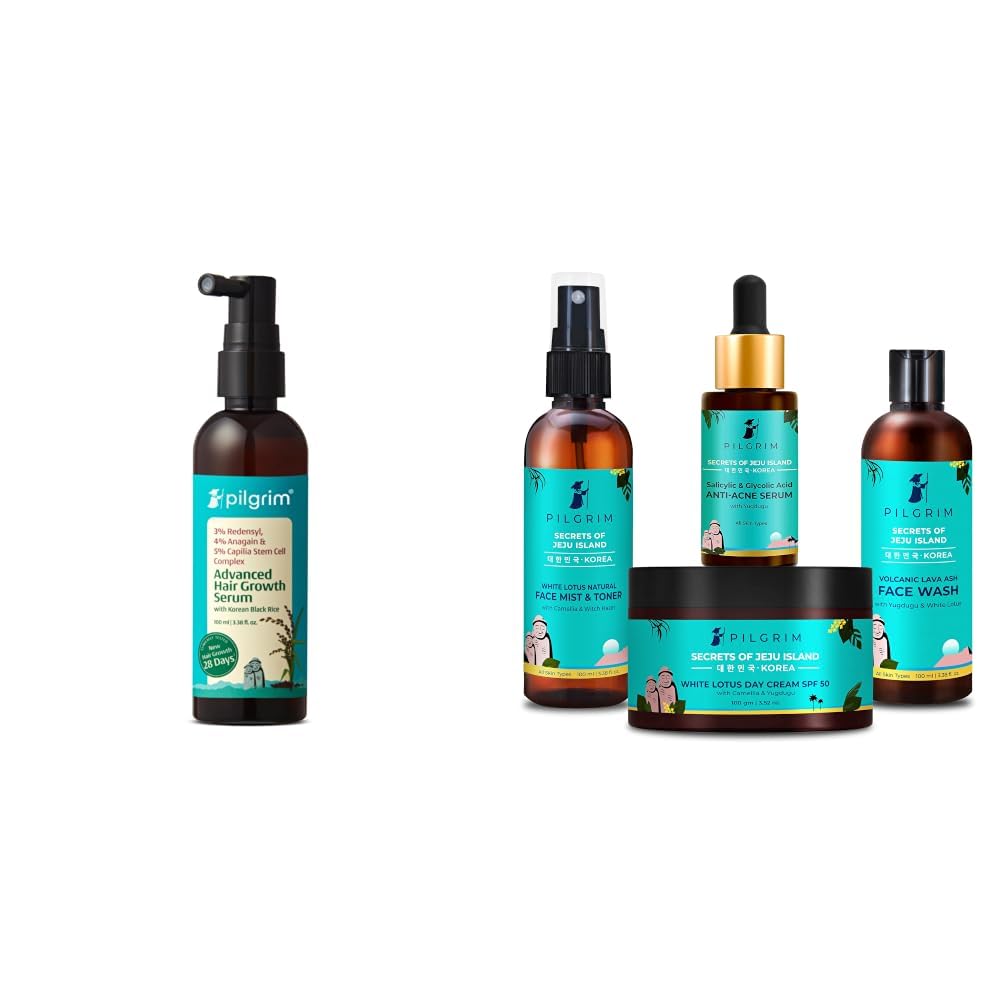 PILGRIM Redensyl 3% + Anagain 4% + 5% Capilia Stem Advanced Hair Growth Serum (100ml) with Rosemary & Korean Black Rice & Acne Care Essentials Combo Kit-image-43