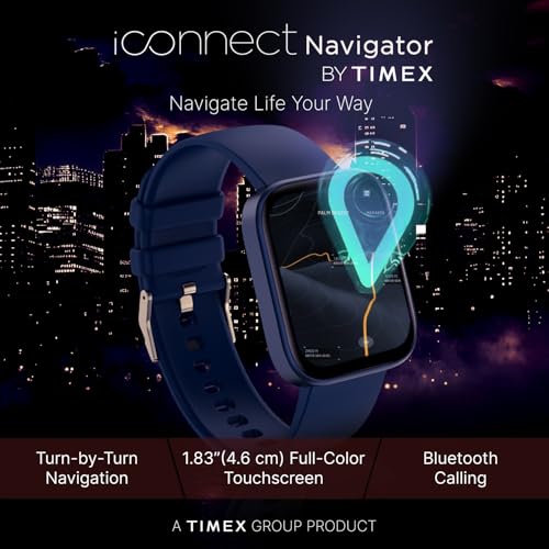 Image of TIMEX iConnect Navigator 1.83 inch(4.6cm) Display with Turn By Turn Navigation & BT Calling Smartwatch for Unisex - TWIXW902T