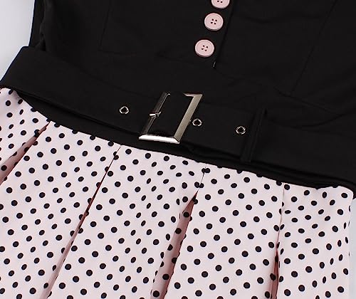 Wellwits Women's Polka Dots Work Party Vintage Blazer Dress4