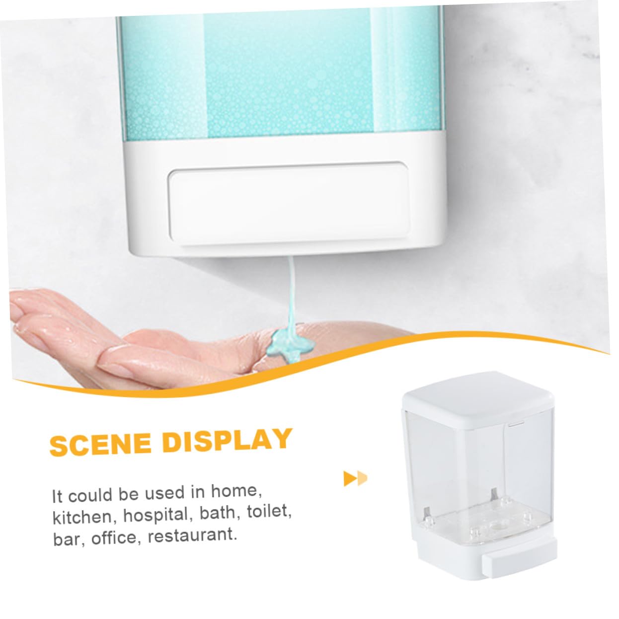 ERINGOGO Distributore Di Sapone Schiumogeno Manuale Parete Realizzato in Plastica Di Facile Da Pulire e Riempire Design Antigoccia Adatto Per Uso Domestico e Professionale