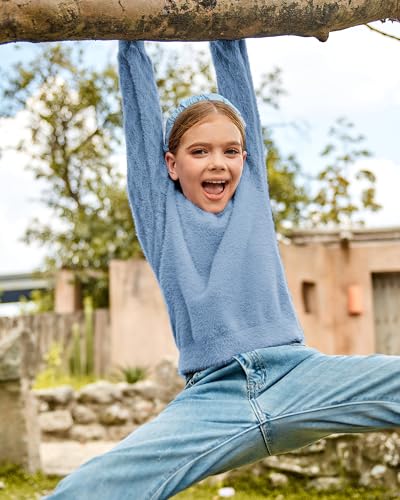 Grace Karin Blue Sweaters Pullover For Girls 8-10 Crewneck Fall Tween Kids Chunky Jumper thumb #3