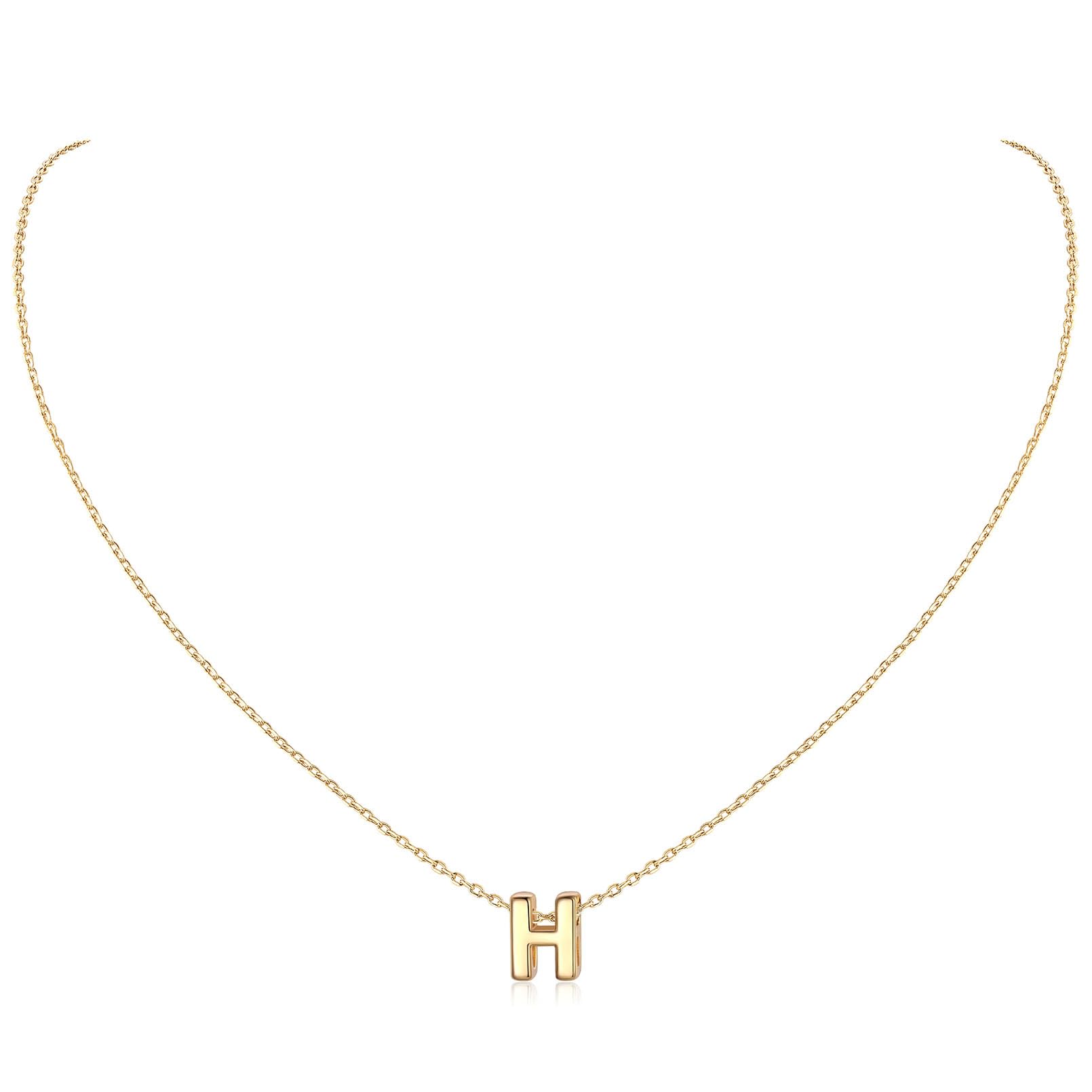 ChicSilver Damen Buchstaben Kette Silber/Gold 925 Silber Halskette mit Buchstabenanhänger A-Z Frauen Mädchen Initial Kette Geschenke für Geburtstag Weihnachten Muttertag | Silberkette Damen 925 Sterling Silber mit A-Z 26 Buchstaben Anhänger Geburtstag Wei
