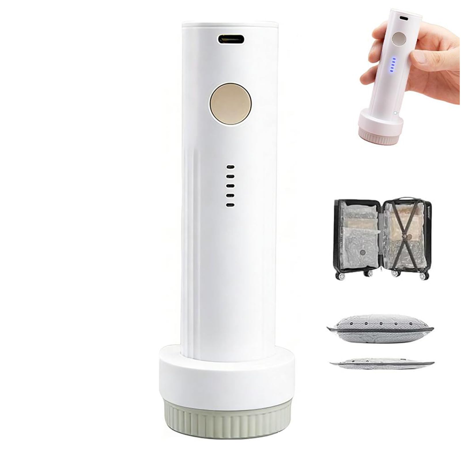 Cordless Electric Vacuum Pump for VacuumStorage Bags,1500mAh Portable Travel AirPump,USB Rechargeable Air Pump for Vacuum Seal Bags,Ideal for Bedding/Clothes Storage Luggage Organisation