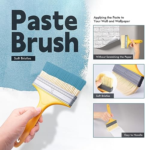 FOSHIO Wallpaper Smoothing Tool Kit, Wallpaper Smoothing Brush, Seam Roller, Paste Brush, Wallpaper Scraper Tool, Wallpaper Tools for Peel and Stick, Contact Paper, Vinyl, Window Film Application Kit - Image 3