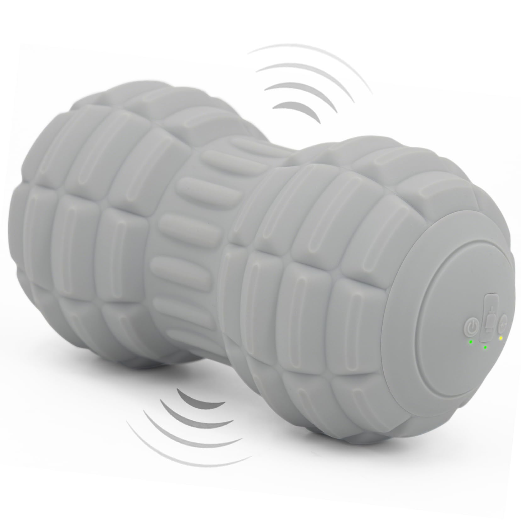 Vibrating Peanut Massage Ball, Double Lacrosse Massage Ball, Deep Tissue Massage Roller Mobility Ball for Trigger Point Massage - Myofascial Release Muscle Relaxer Massage Tool (Gray)