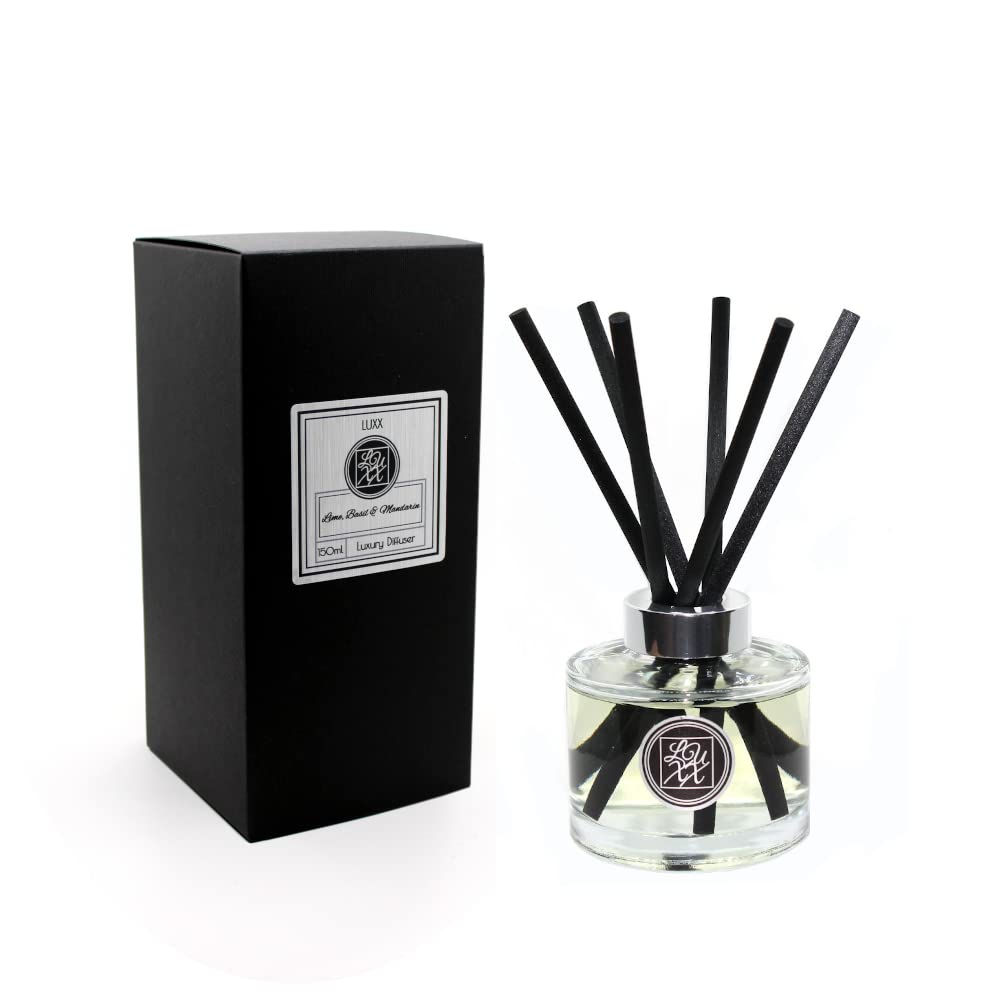 LUXX Creations - Large Fragrance Reed Diffuser 150ml (Lime Basil and Mandarin) Lime, Bergamot, Basil, Mandarin, Patchouli, Vetiver