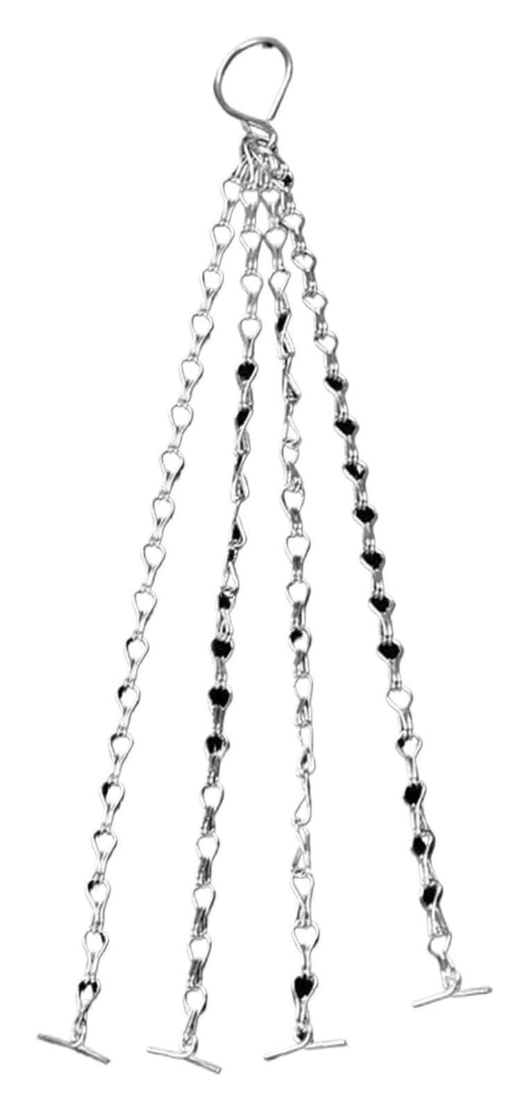Vakorise Chains with Hooks, Chain Hooks Pendant 1/3Pcs 4 Strand Plant Hangers 14 Inch Pot Multicolor(Silver3pcs)