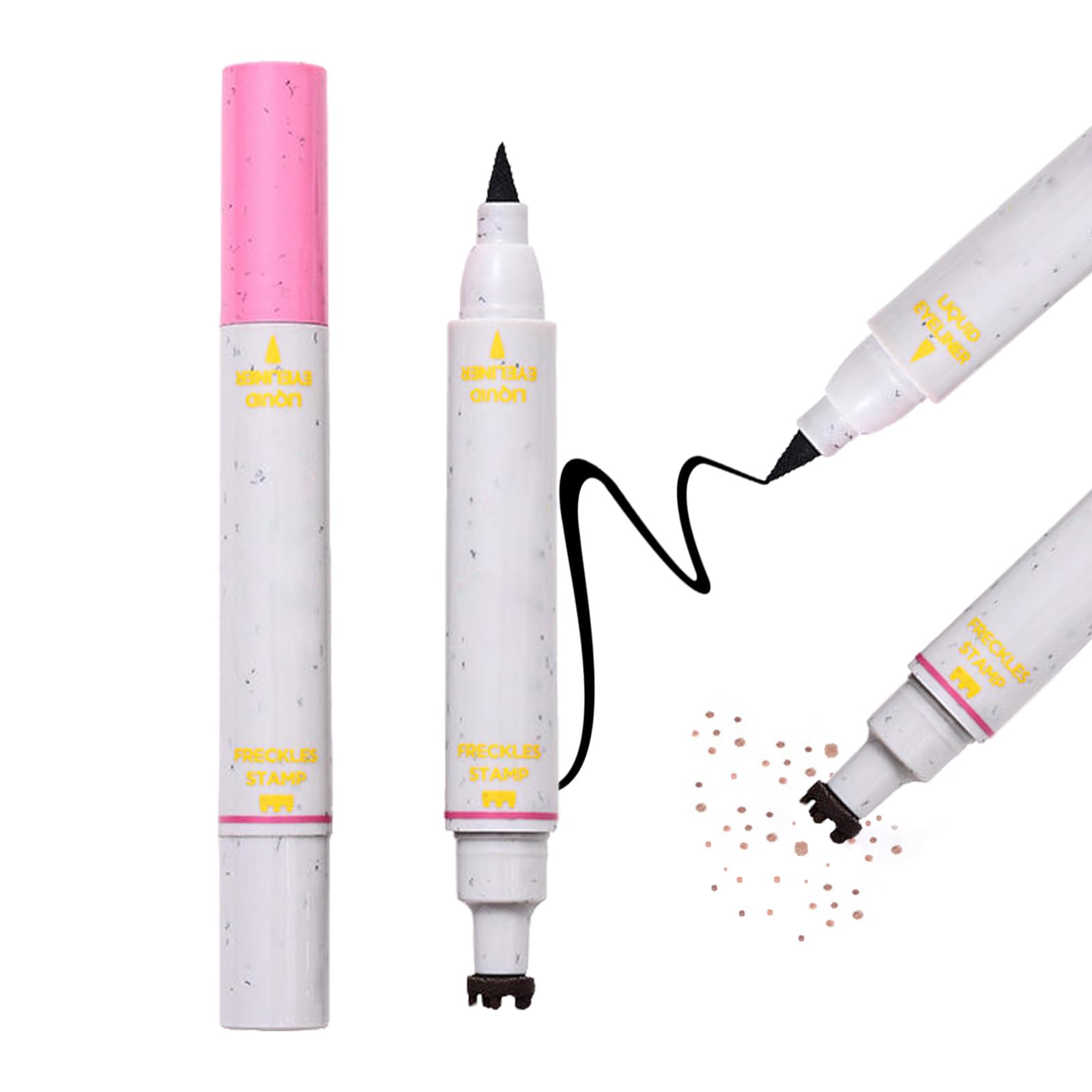 Dual-Ended Liquid Eyeliner and Freckle Stamp Pen For Precise Lines and Natural Dots