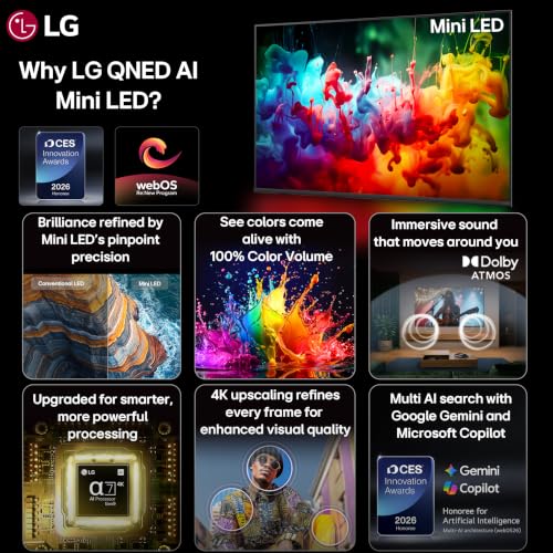 Image of LG 108 cms (43 inches) Mini LED 4K Ultra HD (3840 x 2160) Smart webOS QNED Mini LED TV 43QNED65BLA 2026