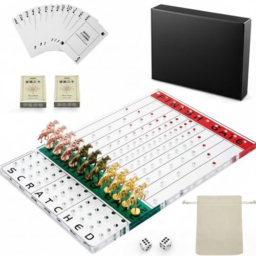 Fiwochic Horse Race Board Game, Thickened Acrylic Horse Race Board