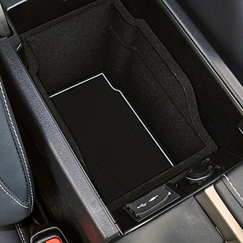 smabee トヨタ ハリアー Harrier 60系 専用 ノンスリップマット ラバーマット ドアポケットマット コンソールマット 赤/光沢のある白/黒 (白)