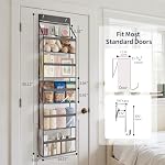 Yecaye 6 Tier Clear Over the Door Organizer, 5 Large PVC Pockets, Grey - Image 2