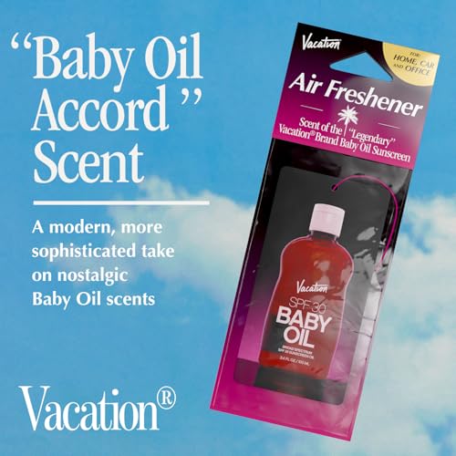 Image of Vacation Air Freshener Variety Pack, 6 Exclusive Summer Scents, Includes Classic Lotion, Chardonnay Oil, After Sun Gel, Classic Whip, Super Spritz & Baby Oil Scents, Deodorizer for Car, Home & Office