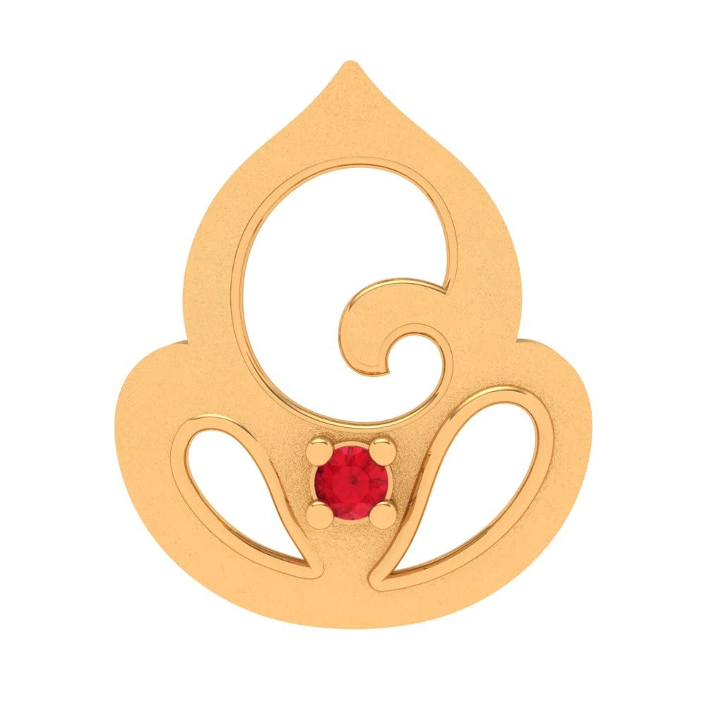 14KT (585) Yellow Gold BIS Hallmark Shree Ganesh Pendant For Women - 0.45 Grams-image-30