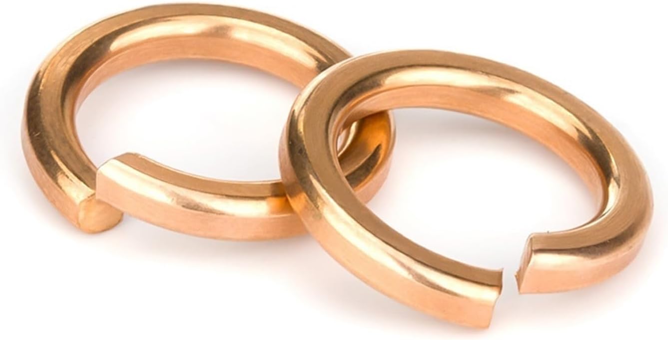 CREAP Brass Split Spring Washer Bronze Copper Shells Pad Spring Lock Washer Anti-Loose GB93 M3 M4 M5 M6 M8 M10 M12 M14 M16 M18 M20(M5 (20Pcs))