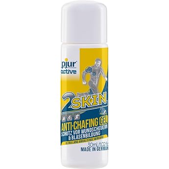 pjuractive 2SKIN 30 ml - Anti-Chafing Gel - No More Blister Plasters & Chafing - Invisible & Waterproof Skin Protection for Sports and Outdoor Activities