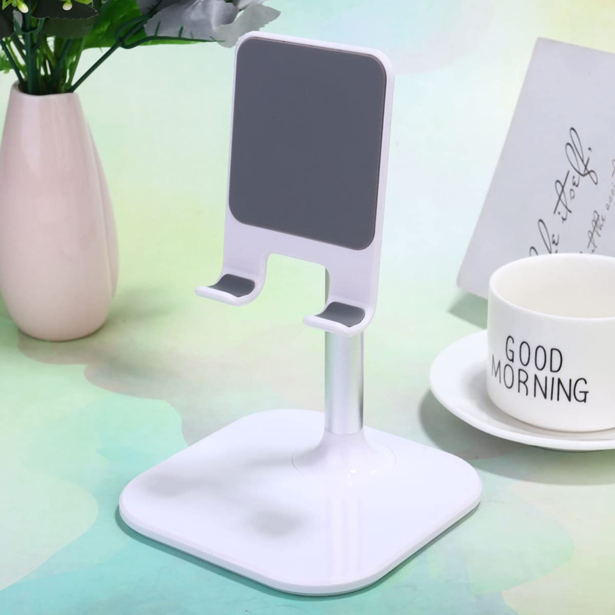 Artibetter 2pezzi Supporto Per Smartphone e Tablet Supporto Da Scrivania Pratico e Duraturo Per Videochiamate e Lettura Bianco